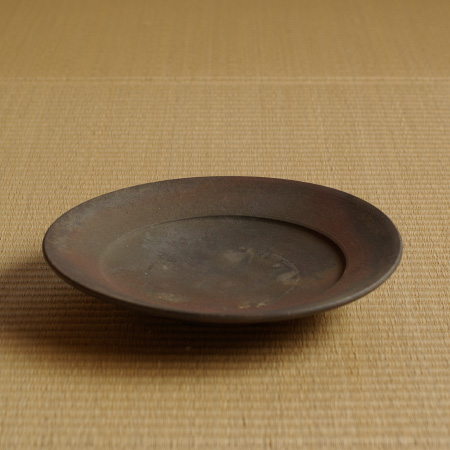 松村英治 飴緑釉六寸段皿 画像